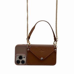 iPhone Case Wallet / Crossbody Purse - Coffee Brown, iPhone 13